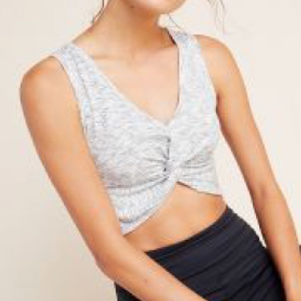 NWT Free People FP Movement New Moon Cropped Twisted Knotted Front Top - Black - Picture 9 of 10